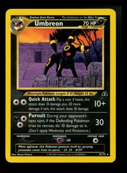 #2 Umbreon 32/75 Neo Discovery 2001 Non Holo Rare WOTC Pokemon Card TCG - Image 1