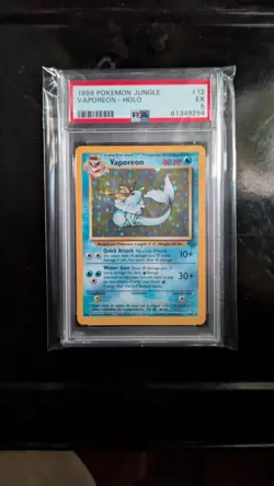 PSA 5 EXCELLENT 1999 JUNGLE POKEMON VAPOREON 12/64 #12 HOLO RARE WOTC GRADED TCG - Image 5