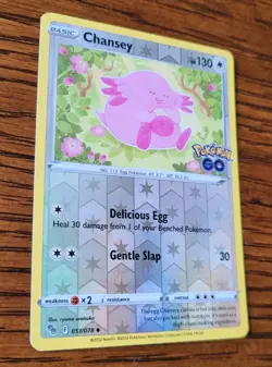 Pokemon Go Chansey Reverse Holo Foil Stamped 051/078 Common TCG NM Near Mint - Image 2