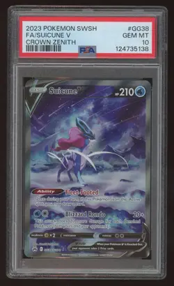 2023 Pokemon Suicune V Full Art Crown Zenith Galarian Gallery GG38 PSA 10 GEM - Image 1