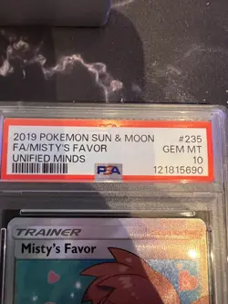 Pokemon - Unified Minds Misty's Favor Full Art #235 PSA 10 - Image 3