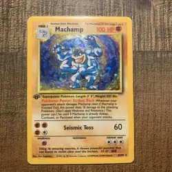 Pokemon TCG Machamp Base Set 8/102 Holo 1st Edition Holo Rare - Image 1
