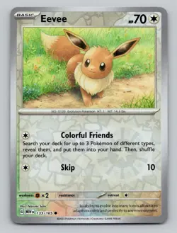 Reverse Holo Eevee #133/165 Common SV: Scarlet & Violet 151 Pokemon - Image 1