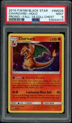 2019 Pokemon Black Star Holo Promo Chest Charizard #SM226 PSA 9 - Image 1