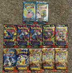 Big Pokemon Lot - ETB, 4 Booster Bundles & 12 Sealed Packs (Sparks, Flames, TGT) - Image 2