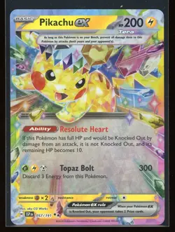 Pikachu ex 2024 Pokemon Surging Sparks 057/191 Double Rare Holo - Image 1
