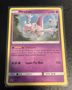 Mewtwo Holo Black Star Promo SM77 - Sun and Moon Pokemon TCG With SWIRL - Image 2