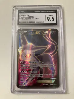 2016 Pokemon Espeon EX 117/122 Ultra Rare XY Breakpoint CGC 9.5 GEM MINT - Image 1