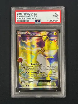 Pokemon TCG Ampharos EX Full Art 87/98 - PSA 9 - Ancient Origins - Image 1