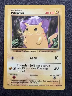 Pikachu 58/102 Common Pokemon Card Lightly Played - Image 1