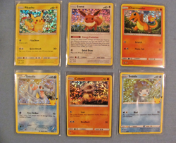 (Lot of 6) PokeMon Cards (Sobble Cubone Totodile Pikachu Eevee Charmander) Holo - Image 1