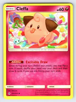 Cleffa 131/214 2019 S&M Unbroken Bonds Pokemon Card Non Holo Uncommon - Nm/Vlp - Image 1