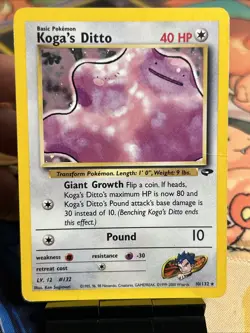 Pokemon TCG Koga's Ditto Gym Challenge 10 Holo Card Unlimited Rare Mp/Hp - Image 1