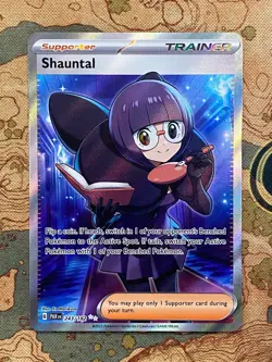 Pokemon Card TCG - Shauntal 243/182 Ultra Rare Full Art Trainer Paradox Rift NM - Image 1