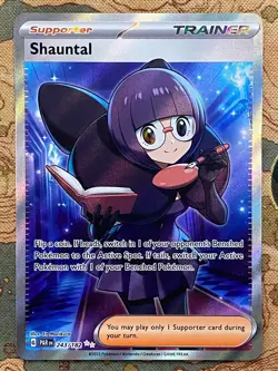 Pokemon Card TCG - Shauntal 243/182 Ultra Rare Full Art Trainer Paradox Rift NM - Image 2