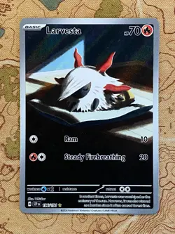 Pokemon Card TCG - Larvesta 196/191 Illustration Rare Surging Sparks Near Mint - Image 1