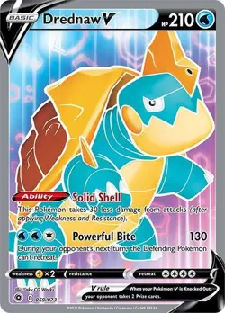 Pokemon Card TCG - Drednaw V 069 Full Art Ultra Rare Champion's Path Near Mint - Image 1
