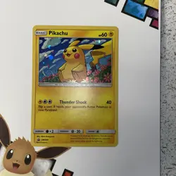 Pikachu SM206 Sun&Moon Rare Promo Pokemon Card HDGALAXY SWIRL! Played condition - Image 1