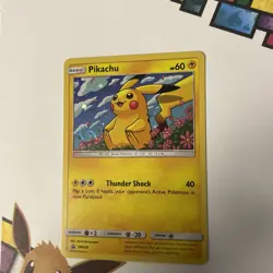 Pikachu SM206 Sun&Moon Rare Promo Pokemon Card HDGALAXY SWIRL! Played condition - Image 3