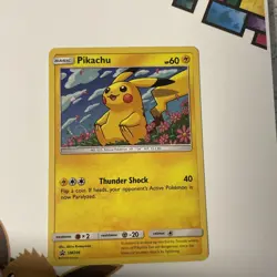 Pikachu SM206 Sun&Moon Rare Promo Pokemon Card HDGALAXY SWIRL! Played condition - Image 4