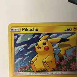 Pikachu SM206 Sun&Moon Rare Promo Pokemon Card HDGALAXY SWIRL! Played condition - Image 5