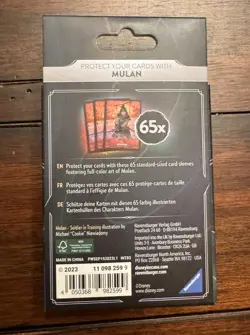 Disney Lorcana Mulan Card Sleeves 65 Sleeves Ravensburger Sealed New - Image 2