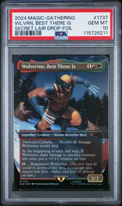 2024 MTG SECRET LAIR DROP FOIL #1737 WOLVERINE, BEST THERE IS PSA 10 - Image 1