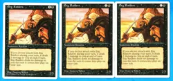 Erg Raiders 1995 MTG 4th Edition Black Common Creature NP X 3 - Image 1