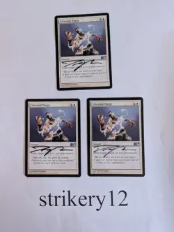 3x Celestial Purge - M10/M11 - Signed by David Palumbo - MTG - Image 1