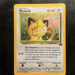 Pokemon: Meowth Promo 10 Black Star GB Game Boy Stamped Holo Rare NM *SWIRL - Image 1