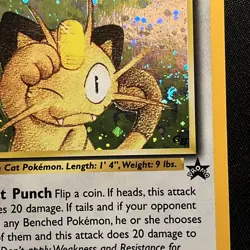 Pokemon: Meowth Promo 10 Black Star GB Game Boy Stamped Holo Rare NM *SWIRL - Image 2