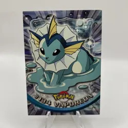 Pokemon 2000 TCG #134 Vaporeon Topps Animation Edition Series 3 Blue Logo - Image 1