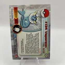 Pokemon 2000 TCG #134 Vaporeon Topps Animation Edition Series 3 Blue Logo - Image 2