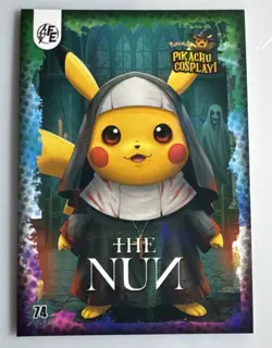 The Nun (Pikachu) #74 Holo - Electric Pikachu Cosplay Pokemon Fan Art - Image 1