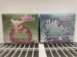 2 Sealed Pokemon Temporal Forces ETBs - Collector’s Art Set Blue & Green SEALED - Image 1