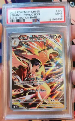 2025 Pokemon Destined Rivals Illustration Rare Holo Ethans Typhlosion #190 PSA 9 - Image 2