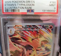 2025 Pokemon Destined Rivals Illustration Rare Holo Ethans Typhlosion #190 PSA 9 - Image 3