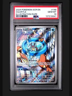 2024 POKEMON SCR EN-STELLAR CROWN ILLUSTRATION RARE #148 SQUIRTLE PSA 10 - Image 1