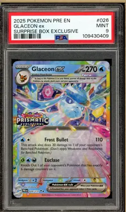 Pokemon - Glaceon EX Prismatic Evolutions Surprise Box #026 PSA 9 - Image 1