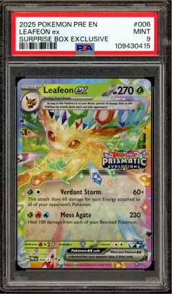 Pokemon - Leafeon EX Prismatic Evolutions Surprise Box #006 PSA 9 - Image 1