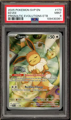 Pokemon - Eevee ETB Promo Prismatic Evolutions #173 PSA 9 - Image 1