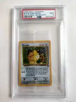 2000 POKEMON PROMO GAME BOY BLACK STAR HOLO MEOWTH #10 - PSA 9 Mint Cello Pack - Image 1