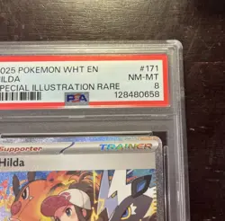 2025 POKEMON WHT EN-WHITE FLARE SPECIAL ILLUSTRATION RARE #171 HILDA PSA 8 - Image 4