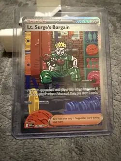 2025 Pokemon Mega Evolution Lt Surges Bargain Special Illustration Rare #185/132 - Image 1