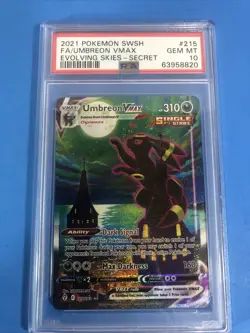 2021 Pokemon SWSH Umbreon VMAX 215/203 Alt Art Evolving Skies PSA 10 - Image 3
