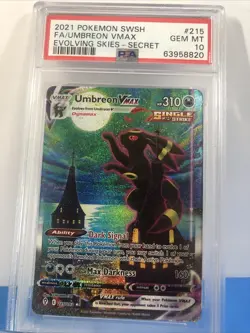 2021 Pokemon SWSH Umbreon VMAX 215/203 Alt Art Evolving Skies PSA 10 - Image 5