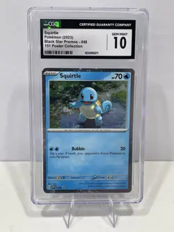 CGC 10 GEM MINT Graded Pokemon 2023 Squirtle SVP 048 Black Star Promo 151 - Image 1