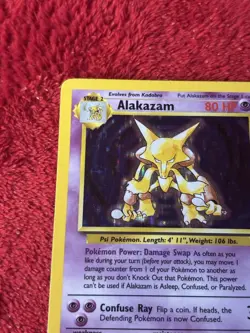 Alakazam 001/102 Base Set Holo Wotc Pokemon Card 1999 Played - Image 2