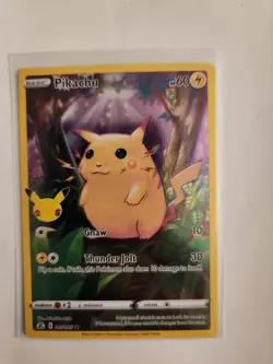 Pikachu 005/025 Pokemon TCG Celebrations Holo Rare Full Art Card NM - Image 1