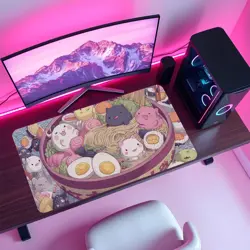 Kawaii Ramen Cats MTG Playmat - Chibi Noodle Bowl TCG Mat Anime Food Art - Image 4